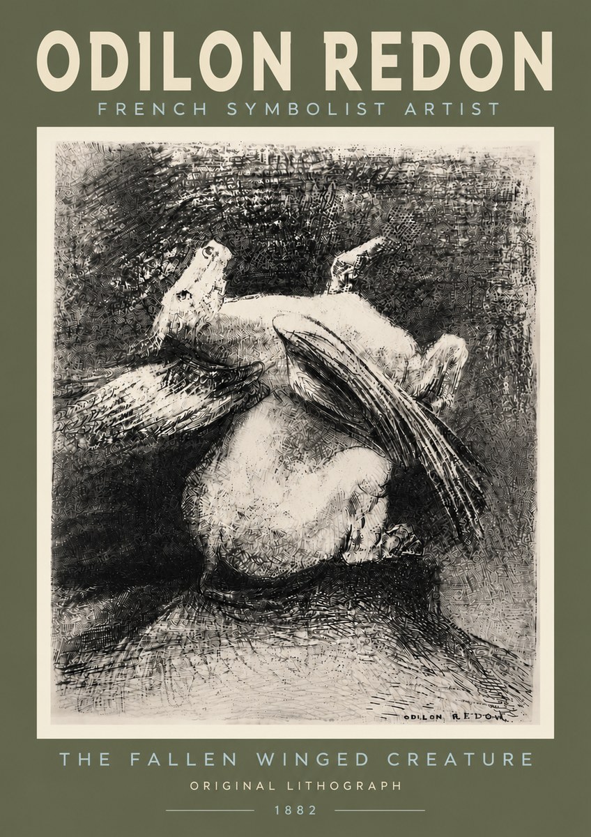 Odilon Redon The Fallen Winged Creature No4 - Poster