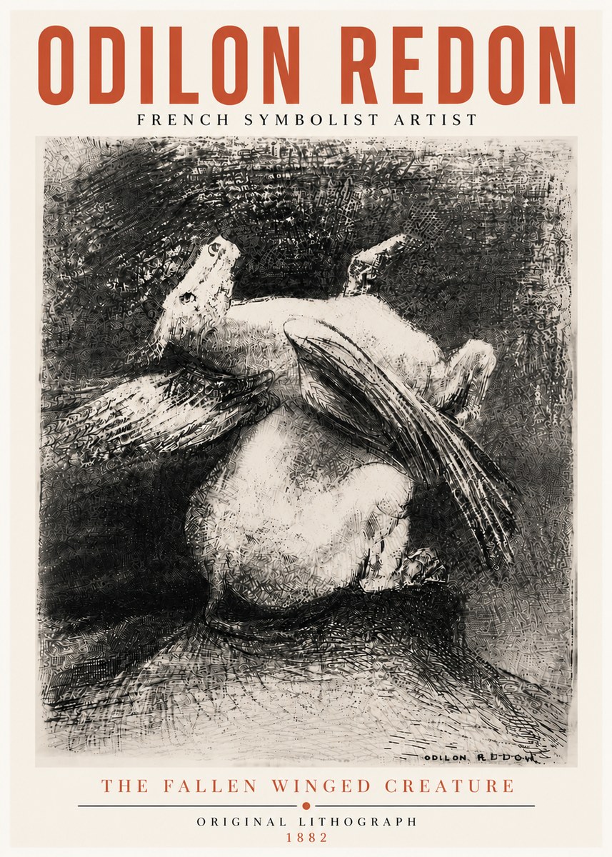 Odilon Redon The Fallen Winged Creature No5 - Poster