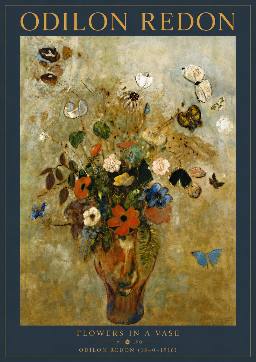 Odilon Redon Flowers in a Vase I No6 - Poster