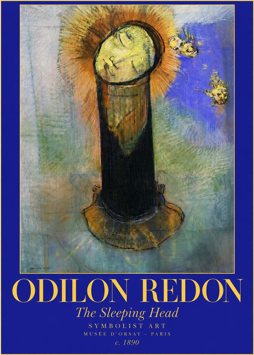 Odilon Redon The Sleeping Head No3 - Poster