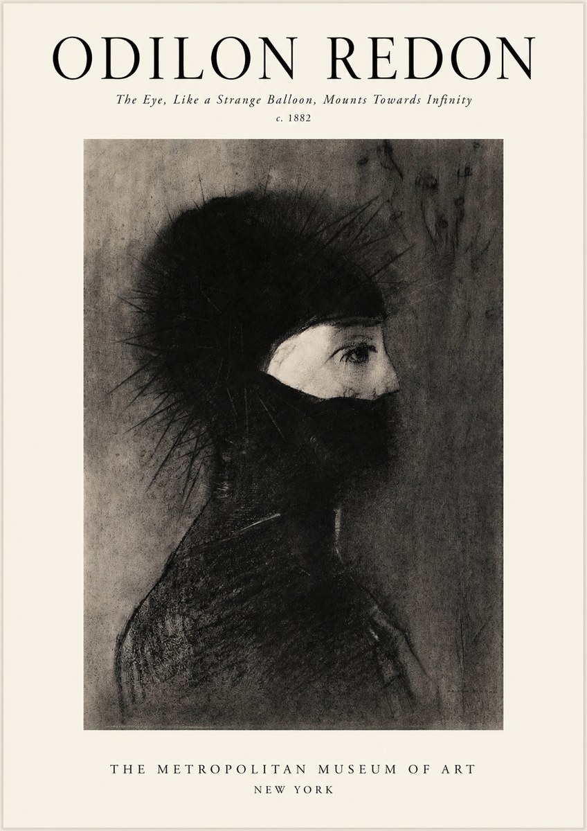 Odilon Redon The Eye, Like a Strange Balloon, Mounts Towards Infinity No1 - Poster