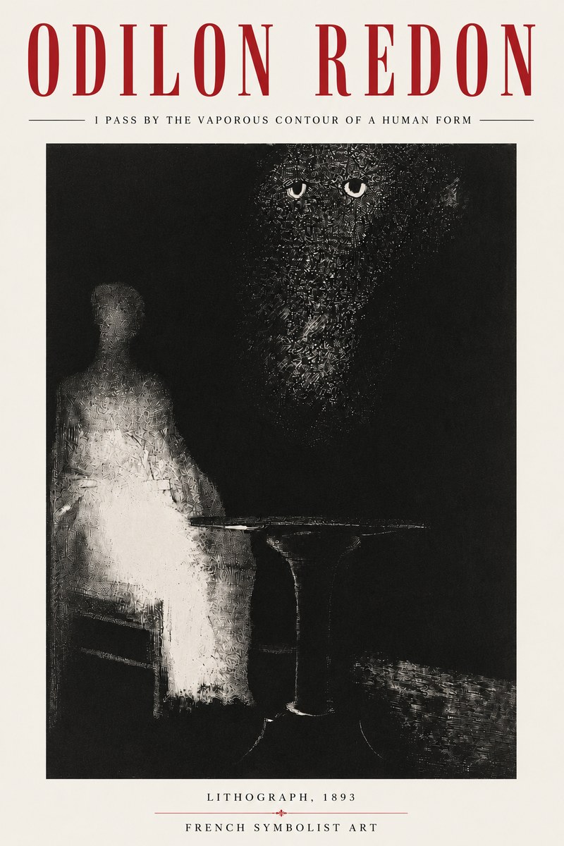 Odilon Redon I Pass by the Vaporous Contour of a Human Form No4 - Poster