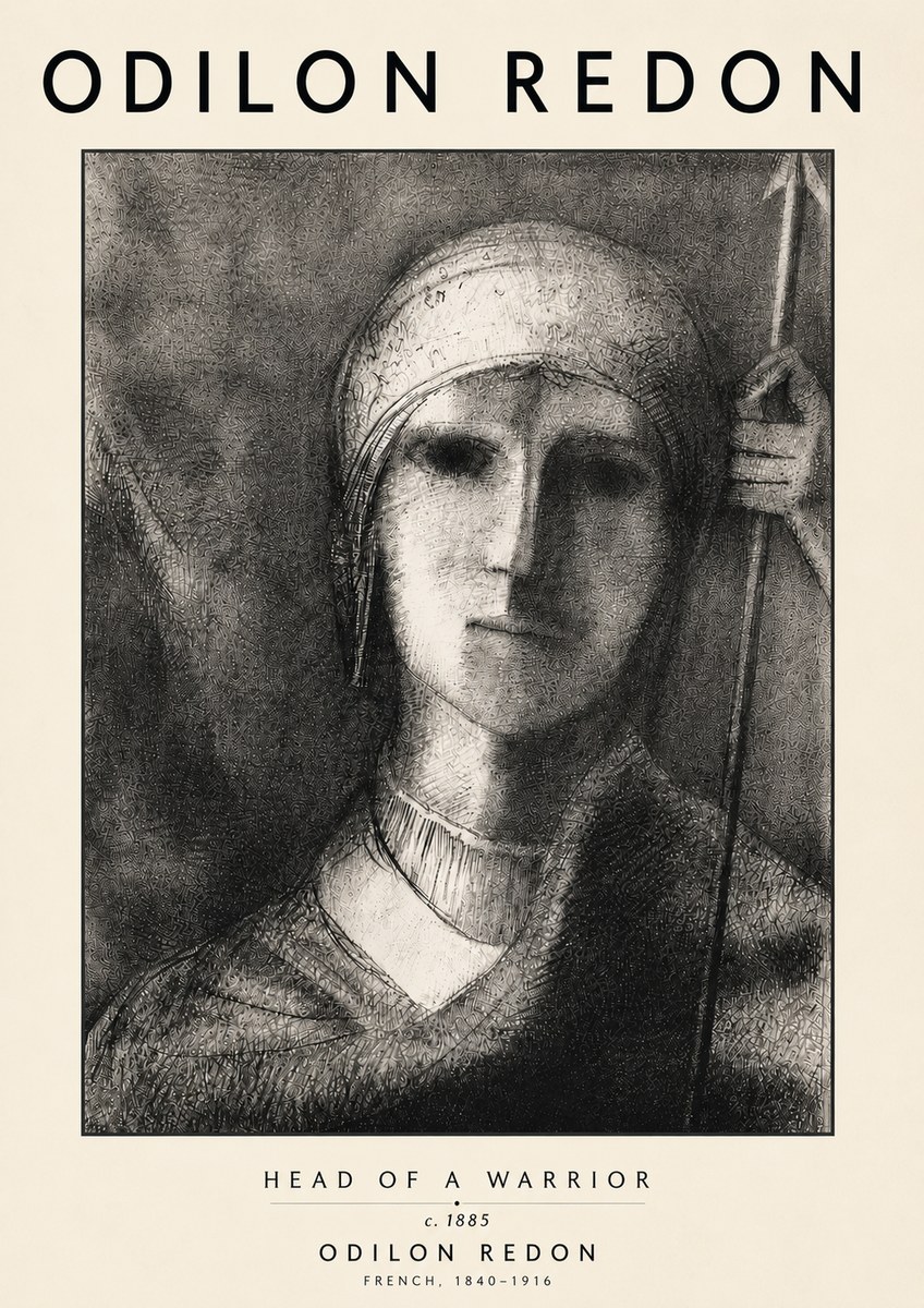 Odilon Redon Head of a Warrior No6 - Poster