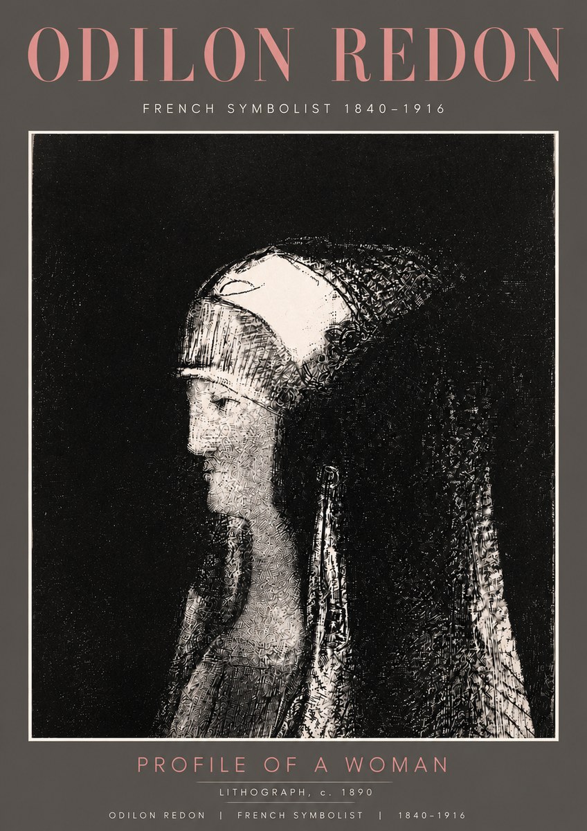 Odilon Redon Profile of a Woman No4 - Poster