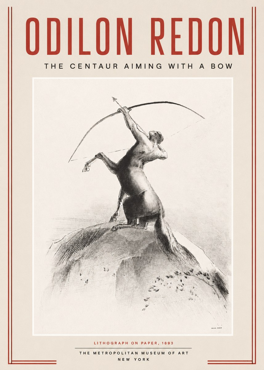 Odilon Redon The Centaur Aiming with a Bow No2 - Poster