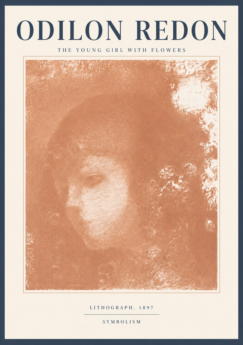 Odilon Redon The Young Girl with Flowers No5 - Poster