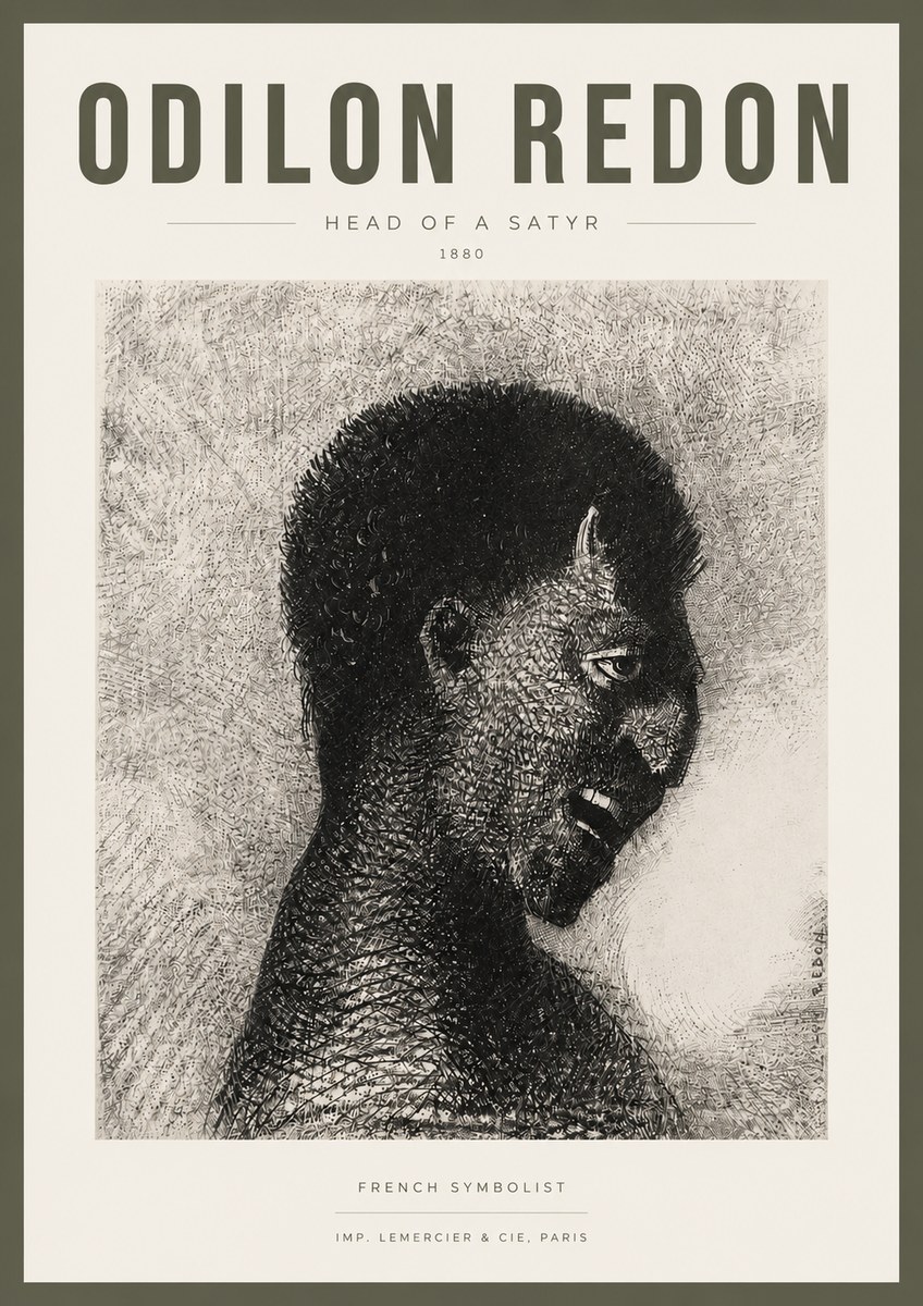 Odilon Redon Head of a Satyr No3 - Poster