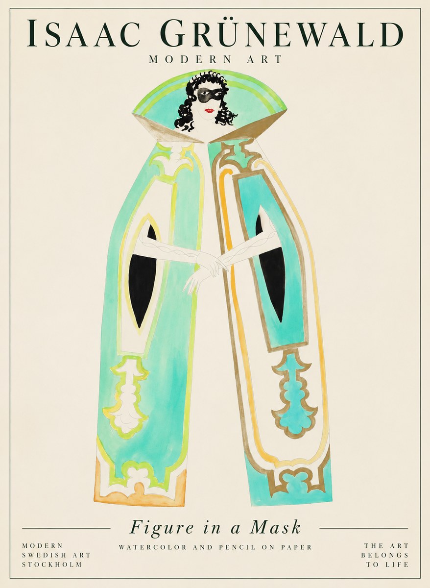 Isaac Grünewald Figure in a Mask No1 - Poster