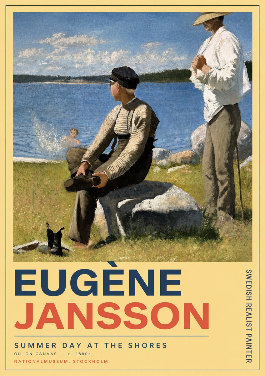 Eugène Jansson Summer Day at the Shores No3 - Poster