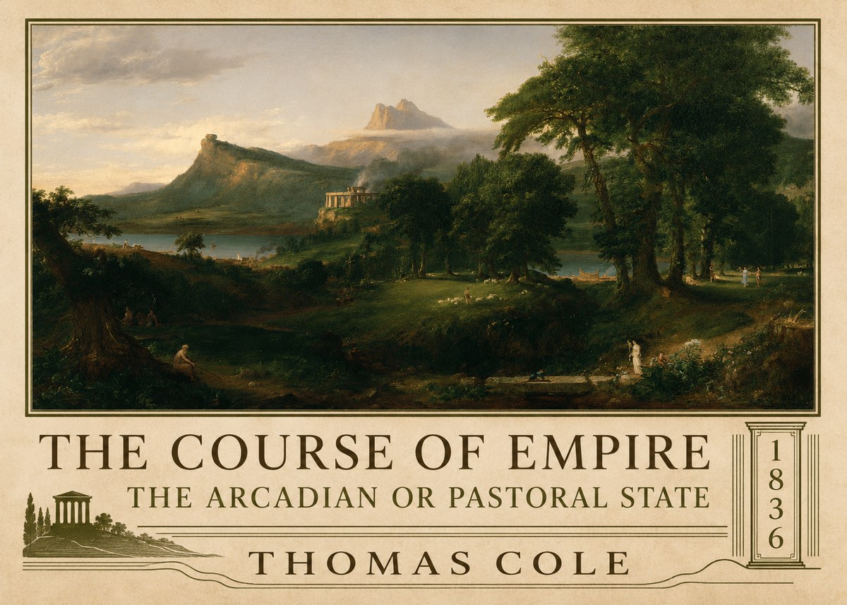 Thomas Cole The Course of Empire - the Arcadian or Pastoral State No2 - Poster