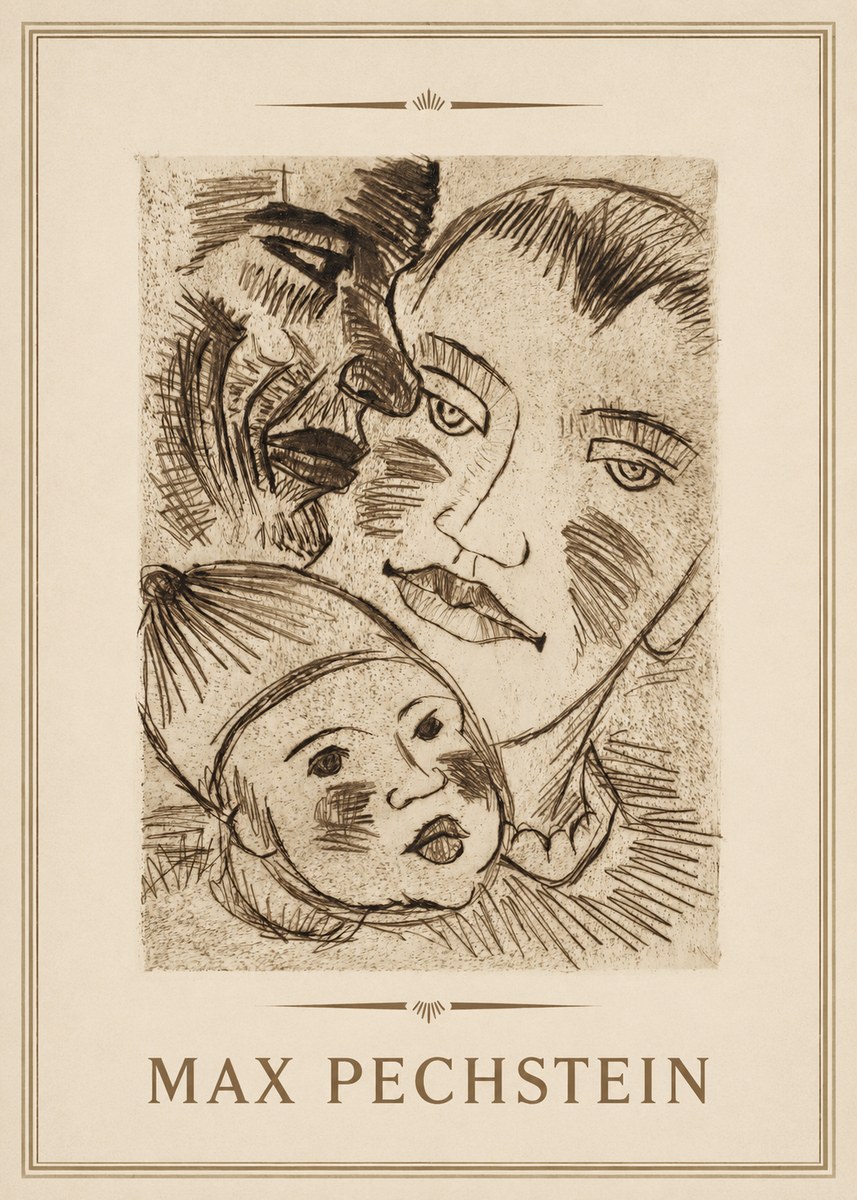 Max Pechstein Fischerfamilie No3 - Poster