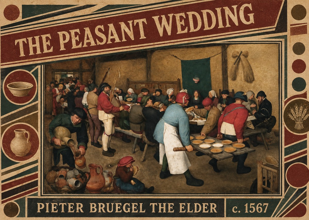 Pieter Bruegel The Peasant Wedding III No6 - Poster