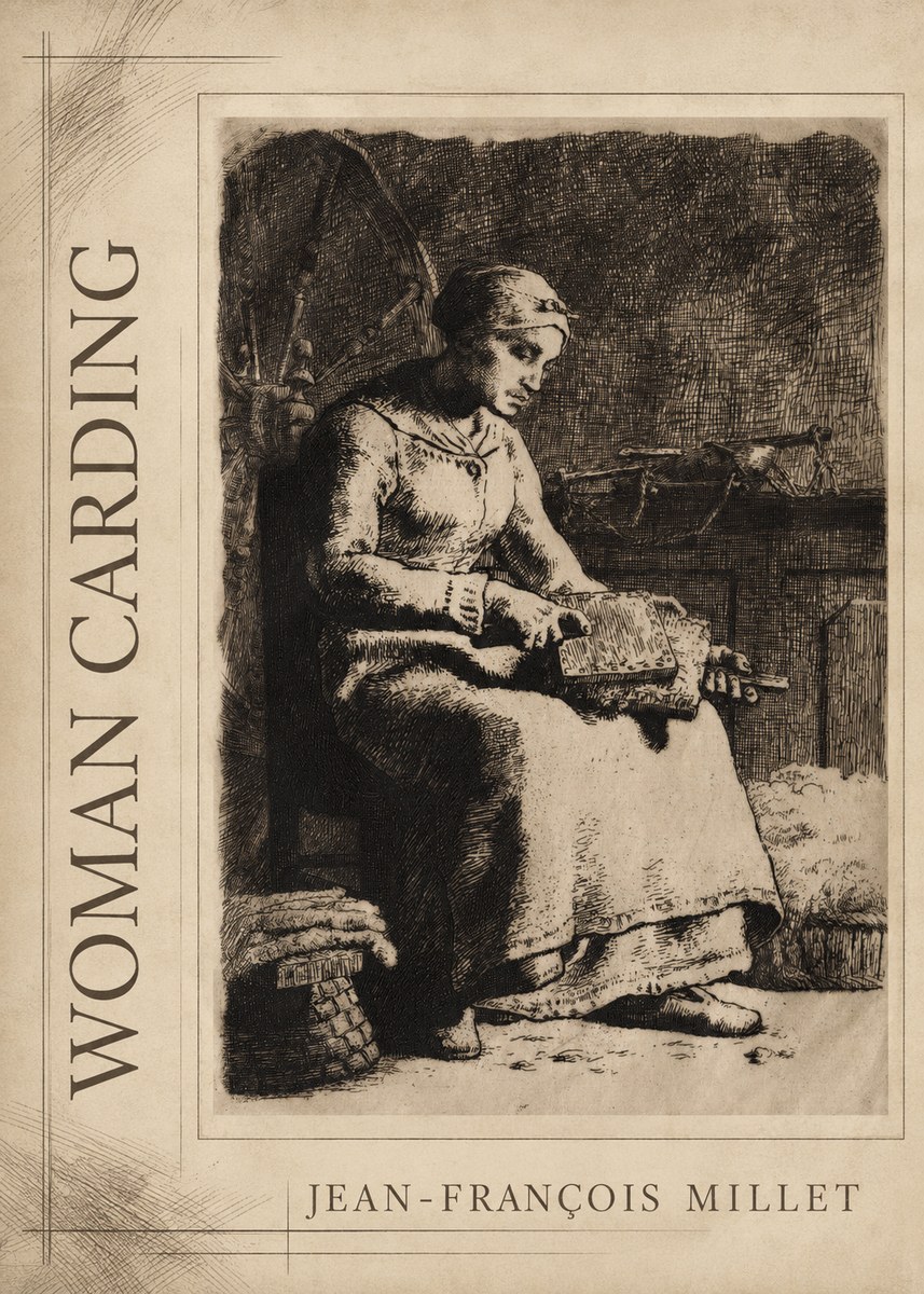 Jean-François Millet Woman Carding No2 - Poster