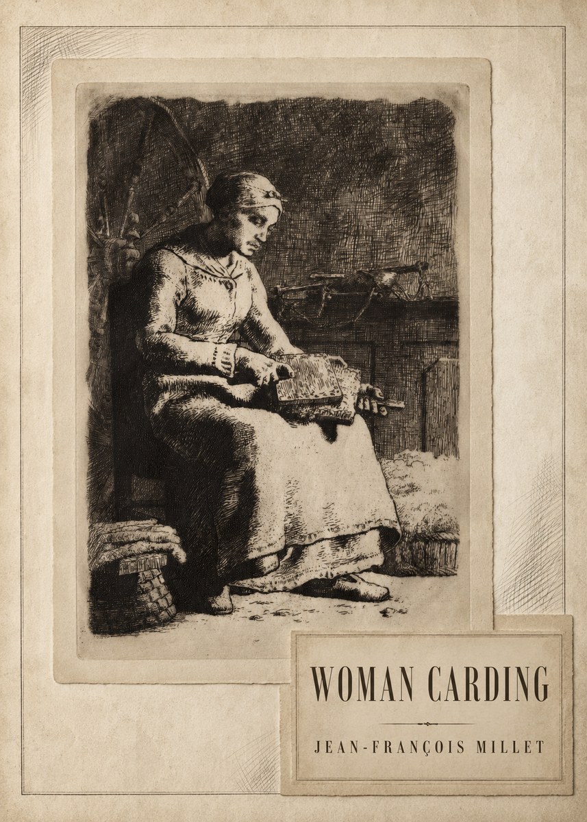 Jean-François Millet Woman Carding No6 - Poster