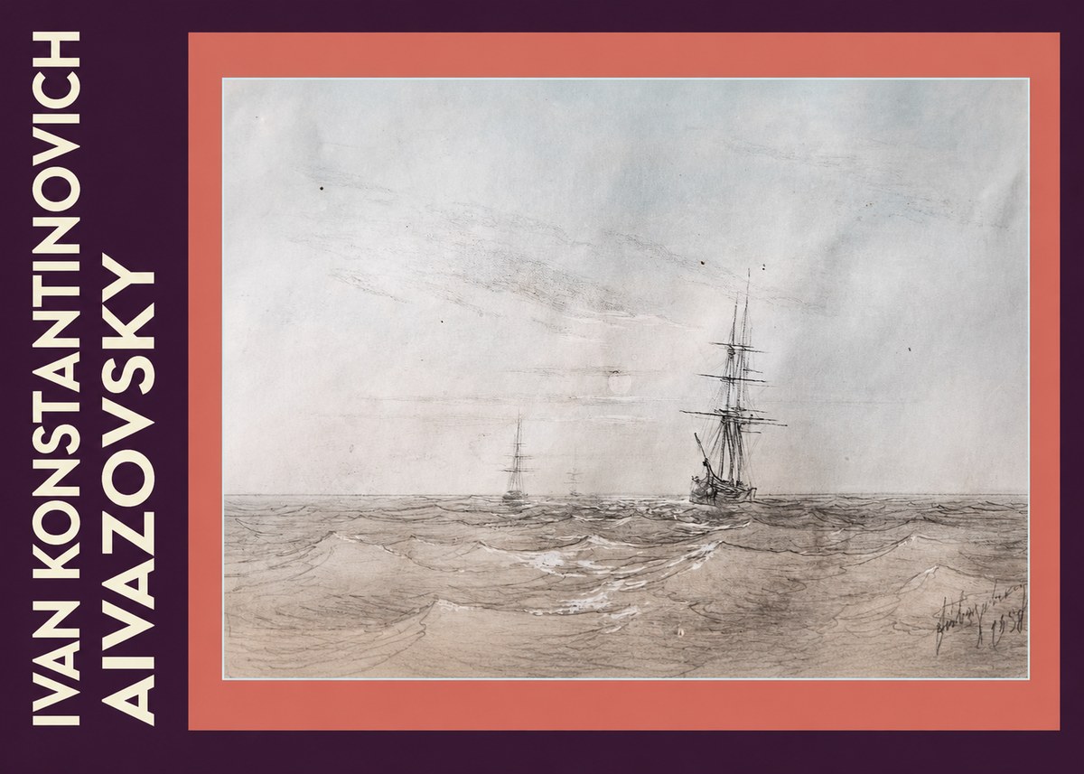 Ivan Konstantinovich Aivazovsky Two Sailing Ships at Sea No6 - Poster