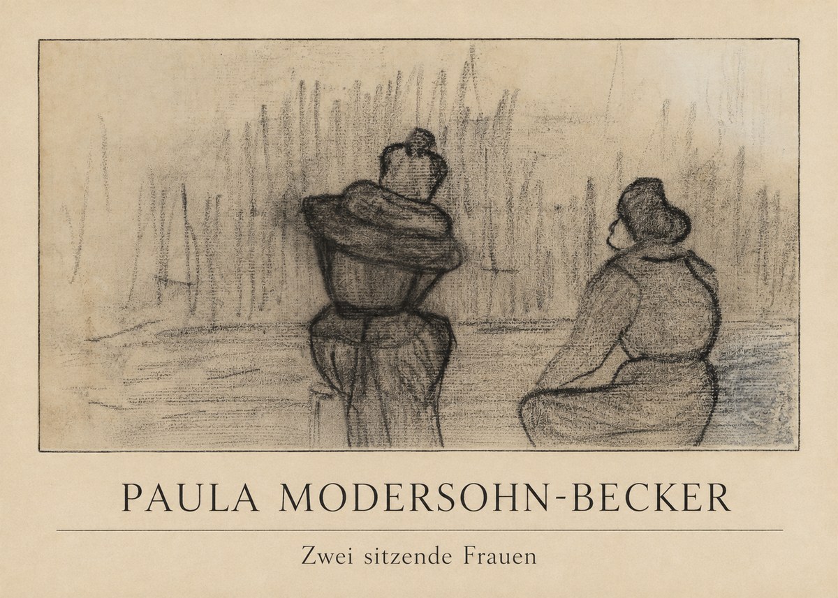 Paula Modersohn-Becker Zwei Sitzende Frauen No1 - Poster