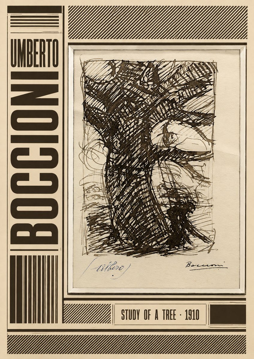 Umberto Boccioni Study of a Tree No4 - Poster