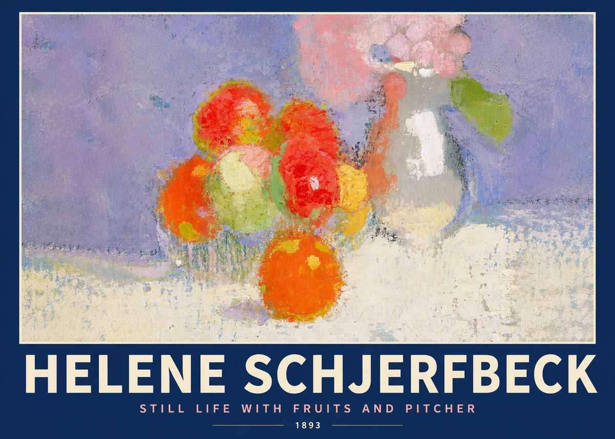 Helene Schjerfbeck Still Life with Fruits and Pitcher No4 - Poster