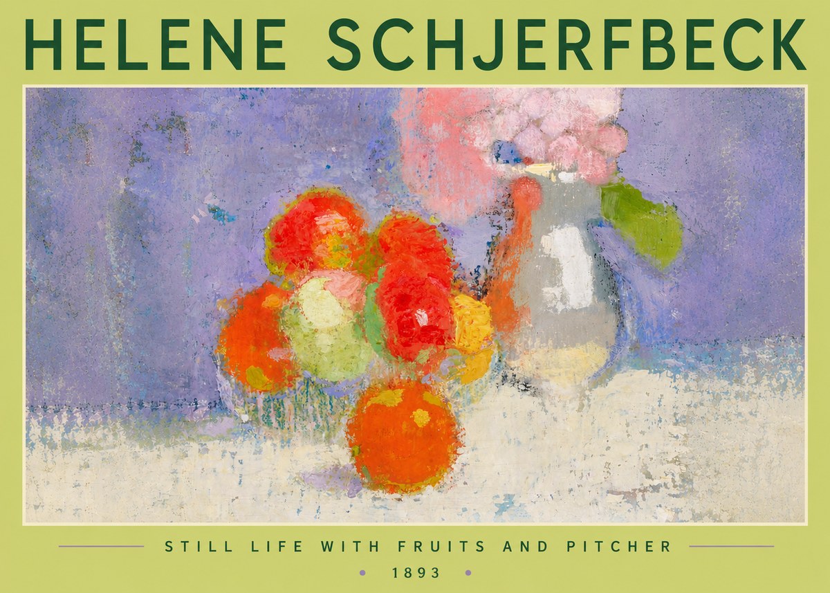 Helene Schjerfbeck Still Life with Fruits and Pitcher No6 - Poster