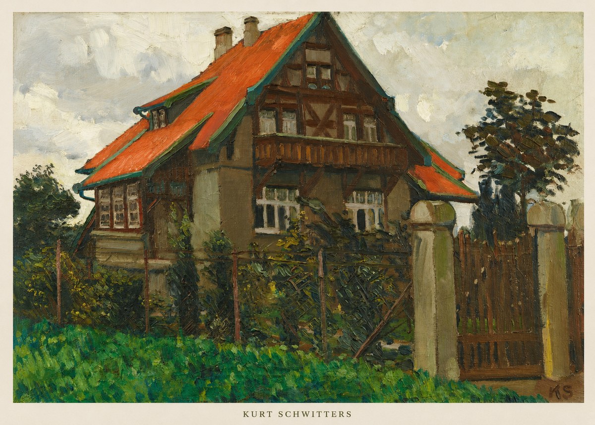 Kurt Schwitters The House on Berggasse No6 - Poster