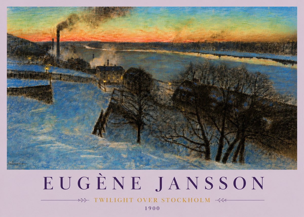 Eugène Jansson Twilight over Stockholm No6 - Poster