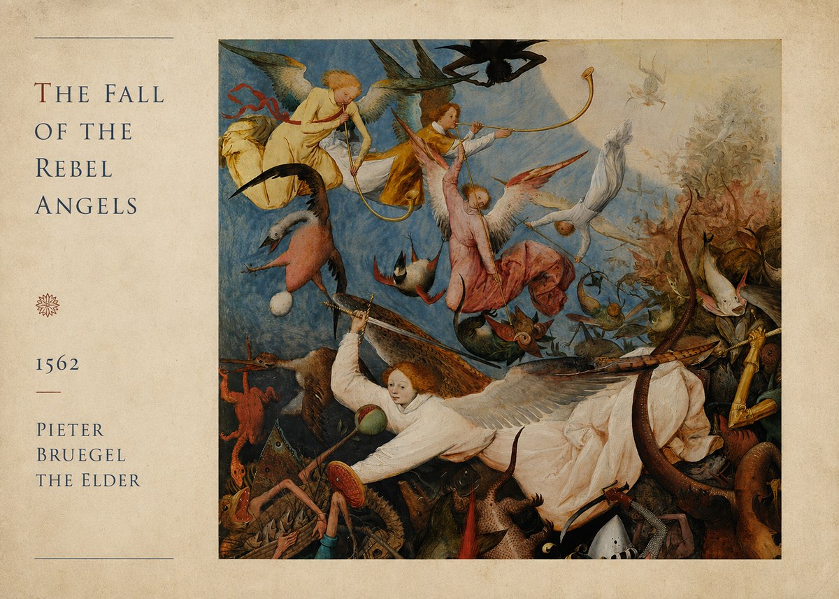 Pieter Bruegel The Fall of the Rebel Angels II No4 - Poster