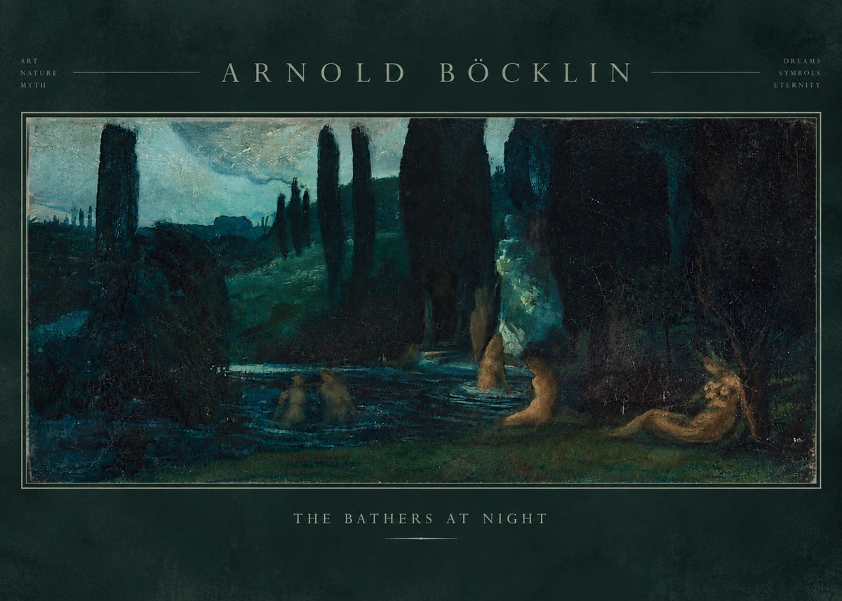 Arnold Böcklin The Bathers at Night No5 - Poster