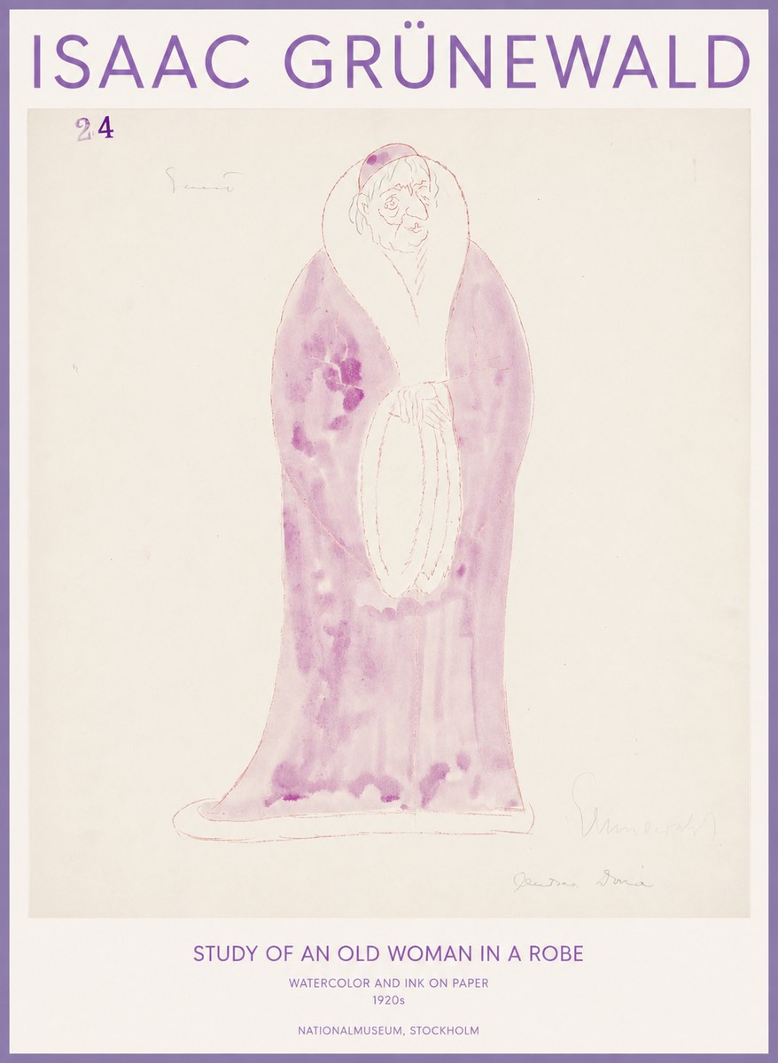 Isaac Grünewald Study of an Old Woman in a Robe No1 - Poster