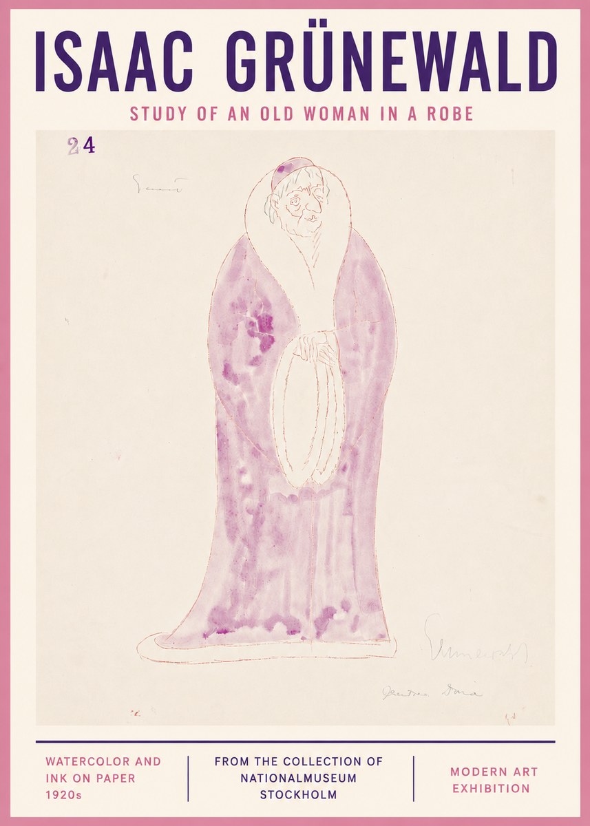 Isaac Grünewald Study of an Old Woman in a Robe No4 - Poster