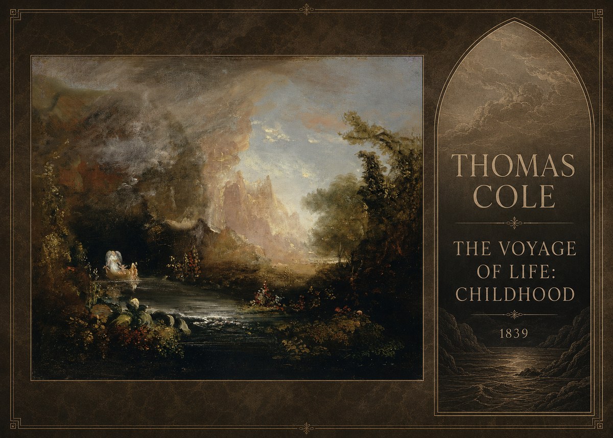 Thomas Cole The Voyage of Life: Childhood II No4 - Poster