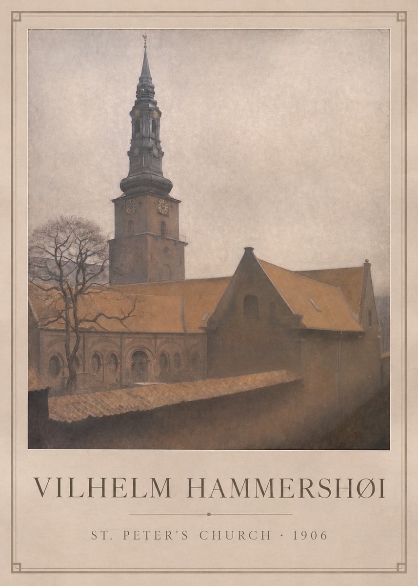 Vilhelm Hammershøi St. Peter's Church No1 - Poster