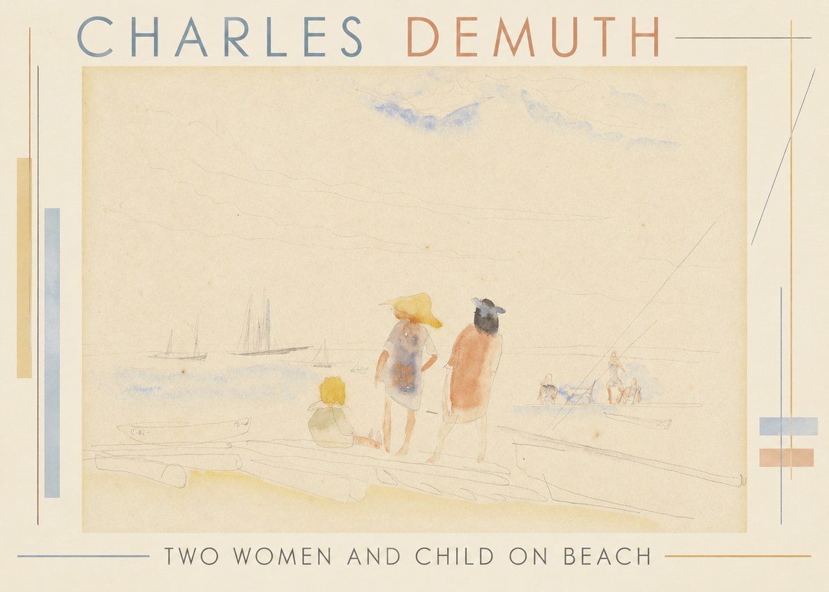 Charles Demuth Two Women and Child on Beach No2 - Poster