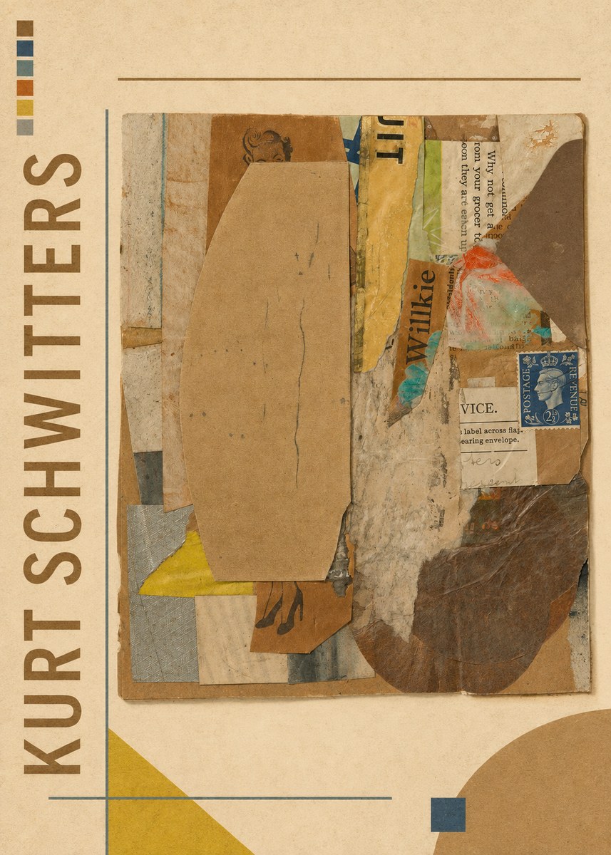 Kurt Schwitters Abstract Merz Collage No1 - Poster