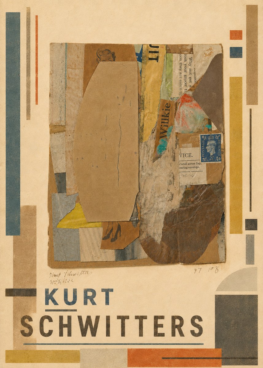 Kurt Schwitters Abstract Merz Collage No5 - Poster
