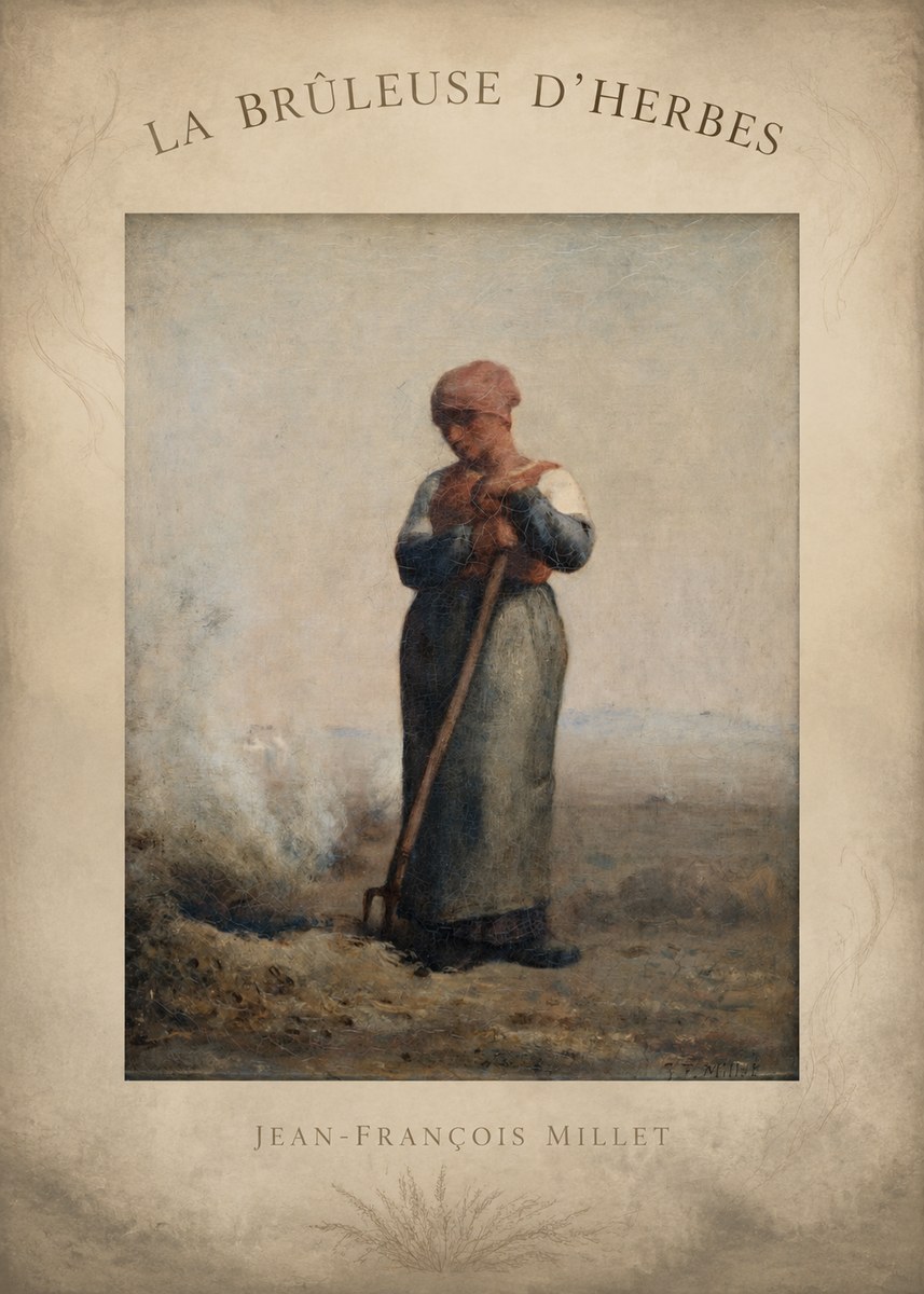 Jean-François Millet La Brûleuse D'herbes No4 - Poster