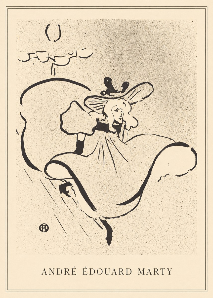 André Édouard Marty Elegant Woman with Hat No2 - Poster