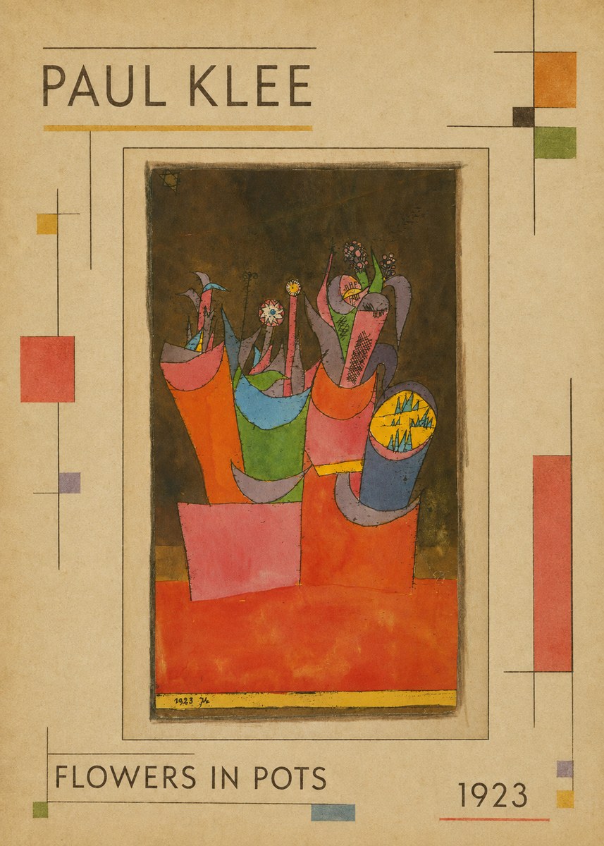 Paul Klee Flowers in Pots No1 - Poster