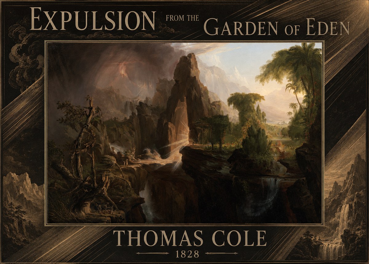 Thomas Cole Expulsion from the Garden of Eden II No4 - Poster