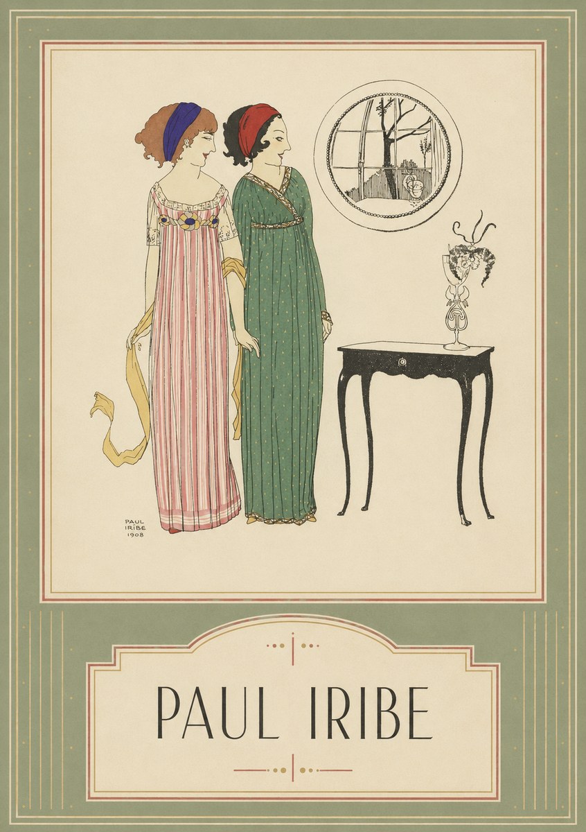 Paul Iribe Two Women in Elegant Dresses No5 - Poster