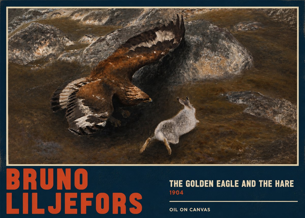 Bruno Liljefors The Golden Eagle and the Hare, 1904 No2 - Poster