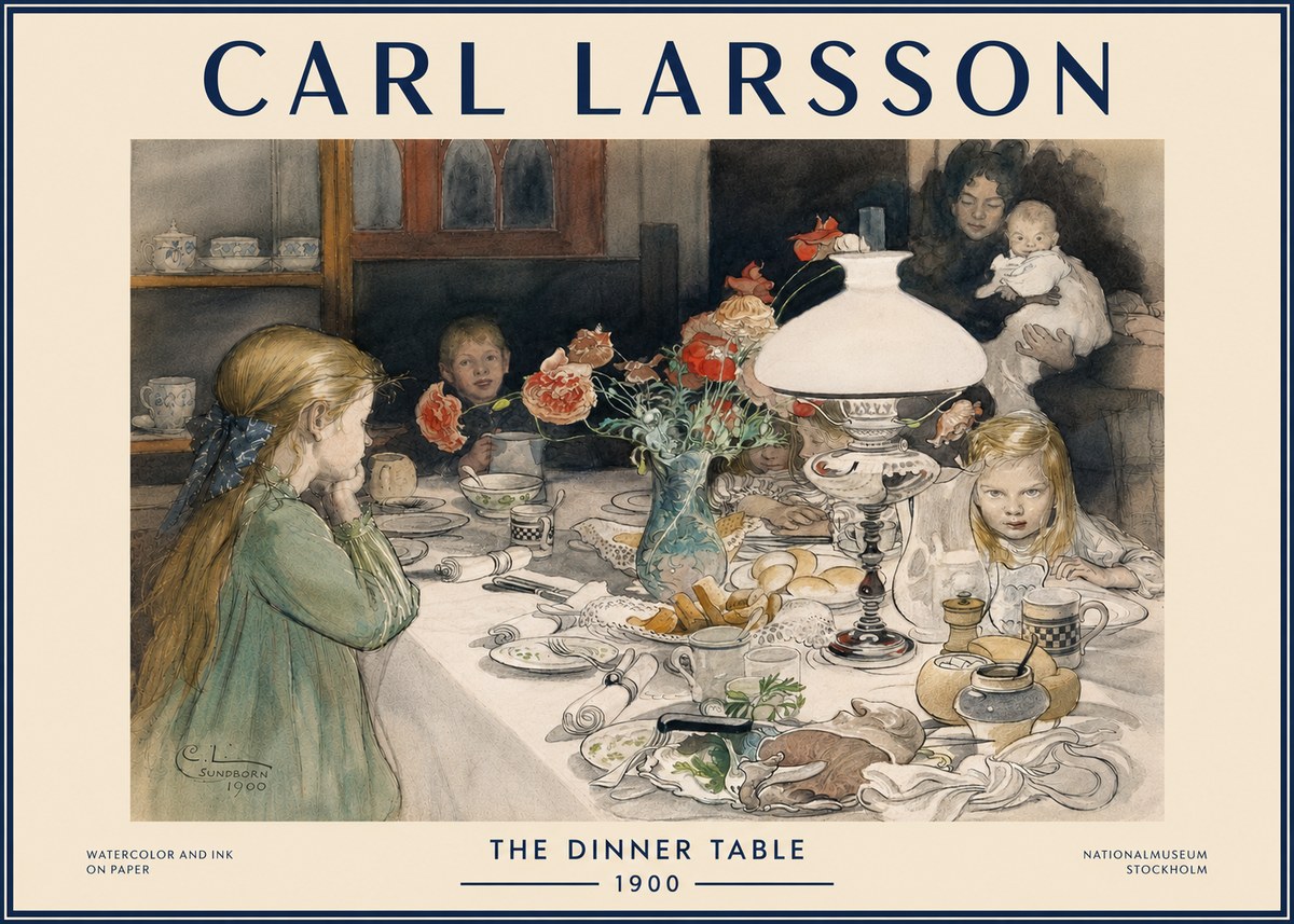 Carl Larsson The Dinner Table No4 - Poster