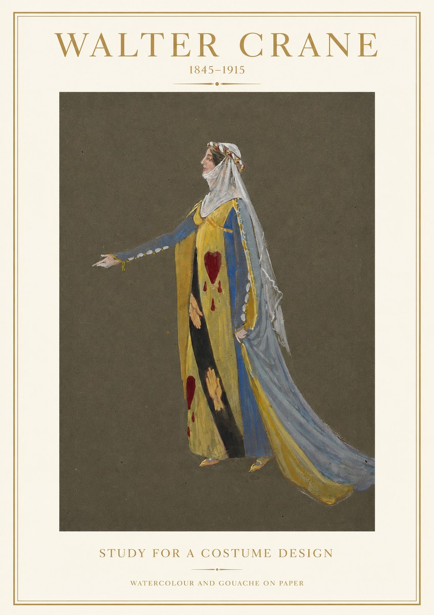 Walter Crane Study for a Costume Design No1 - Poster