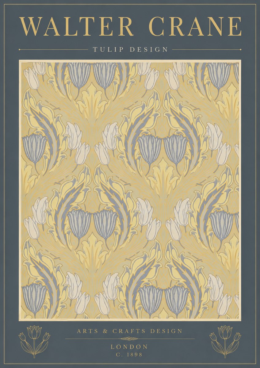 Walter Crane Tulip Design I No6 - Poster