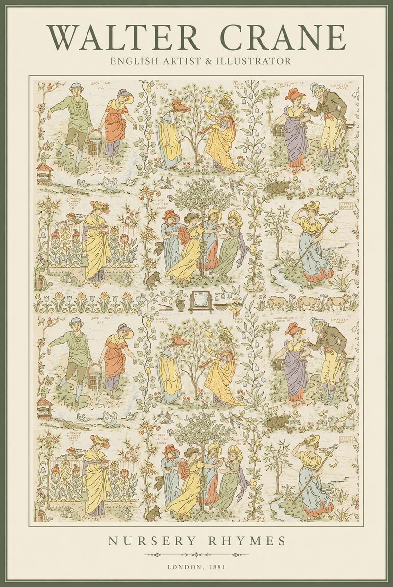 Walter Crane Nursery Rhymes No1 - Poster