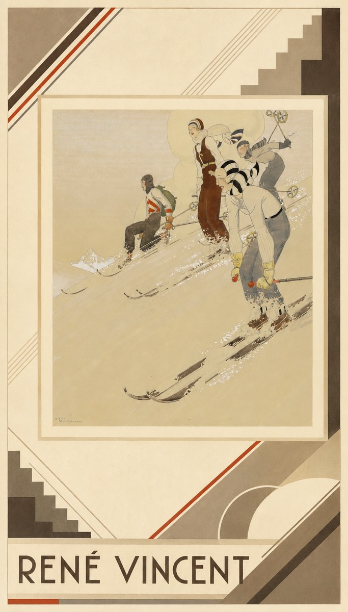 René Vincent Skiers No4 - Poster