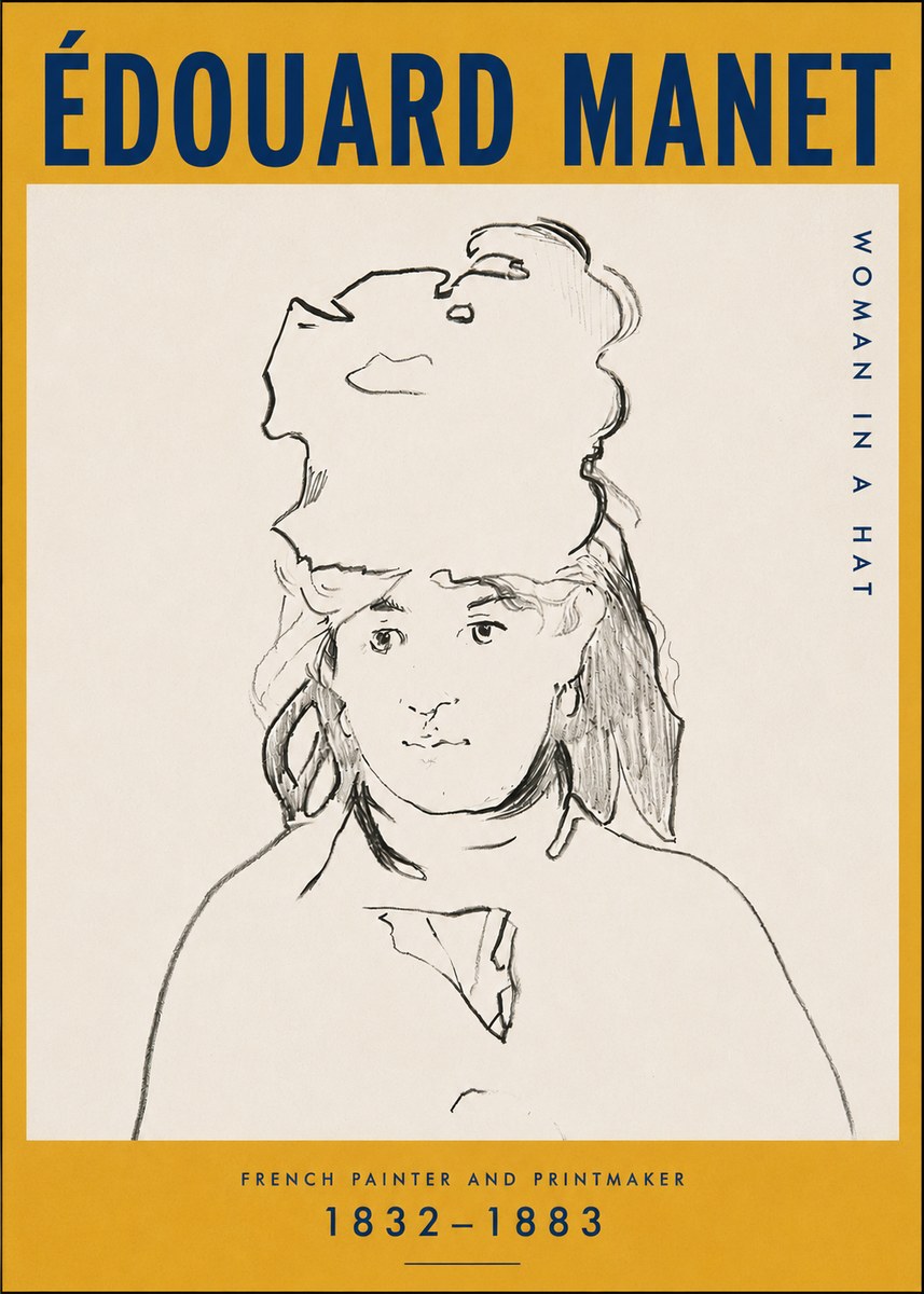 Édouard Manet Woman in a Hat No5 - Poster