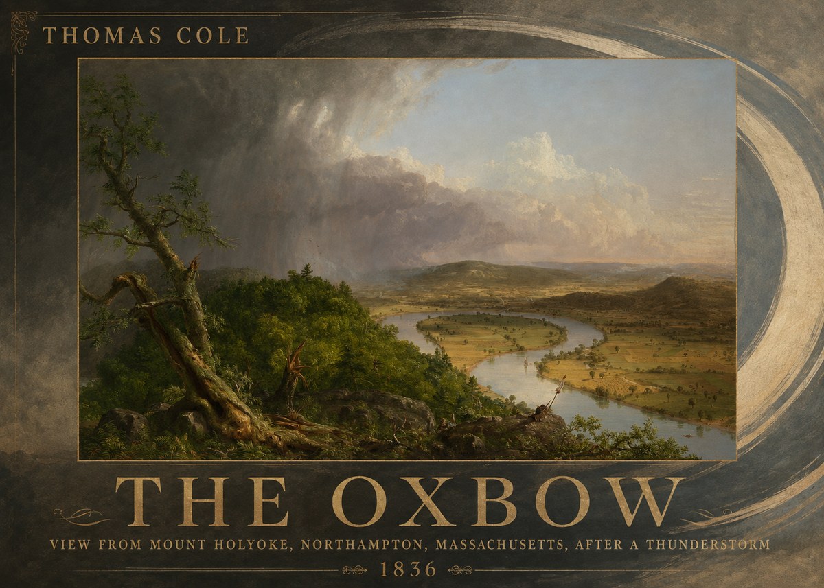 Thomas Cole View from Mount Holyoke, Northampton, Massachusetts, After a Thunderstorm—the Oxbow II No3 - Poster