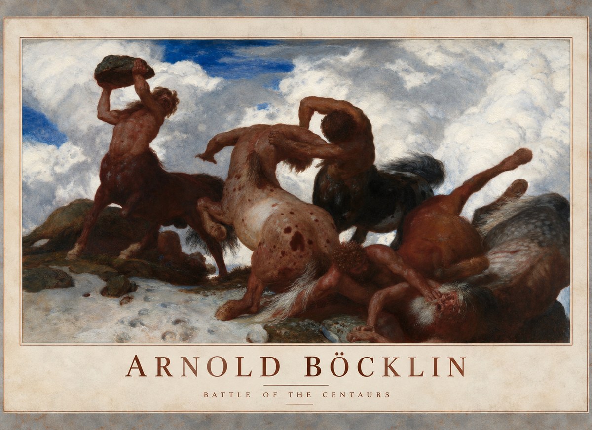 Arnold Böcklin Kentaurenkampf No6 - Poster