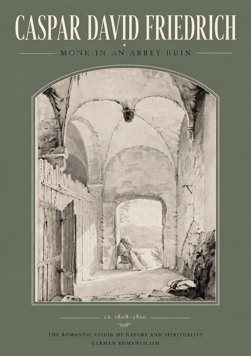 Caspar David Friedrich Monk in an Abbey Ruin No6 - Poster