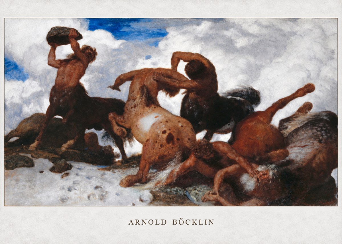 Arnold Böcklin Battle of the Centaurs No2 - Poster